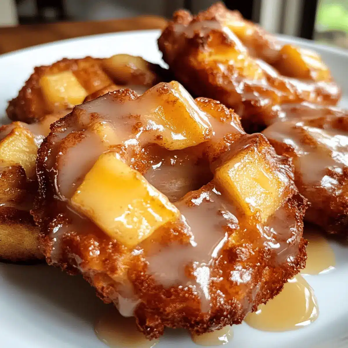 Baked Apple Fritters with Glaze