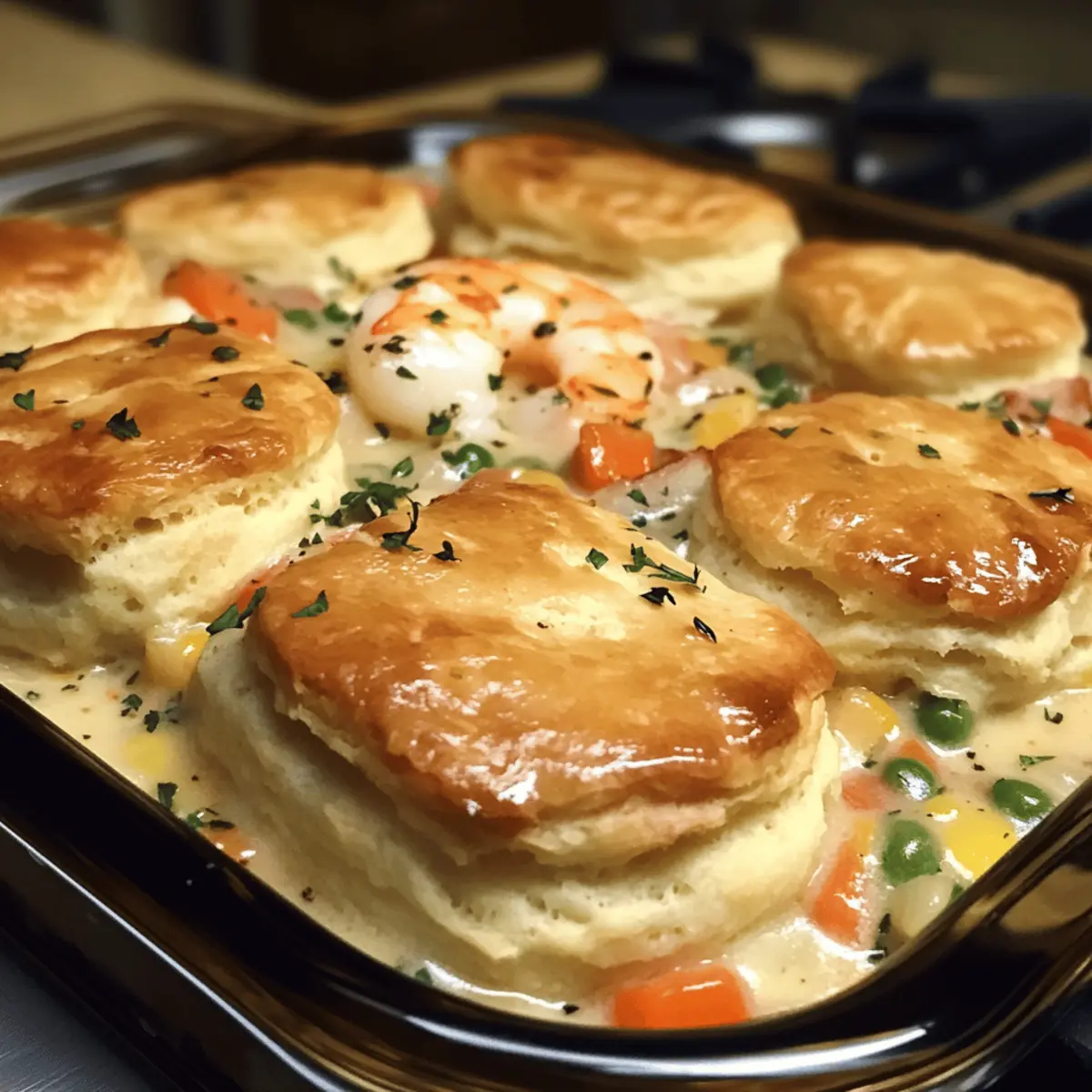 Cheddar Bay Biscuit Seafood Pot Pie