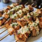 Ranch Garlic Parmesan Chicken Skewers