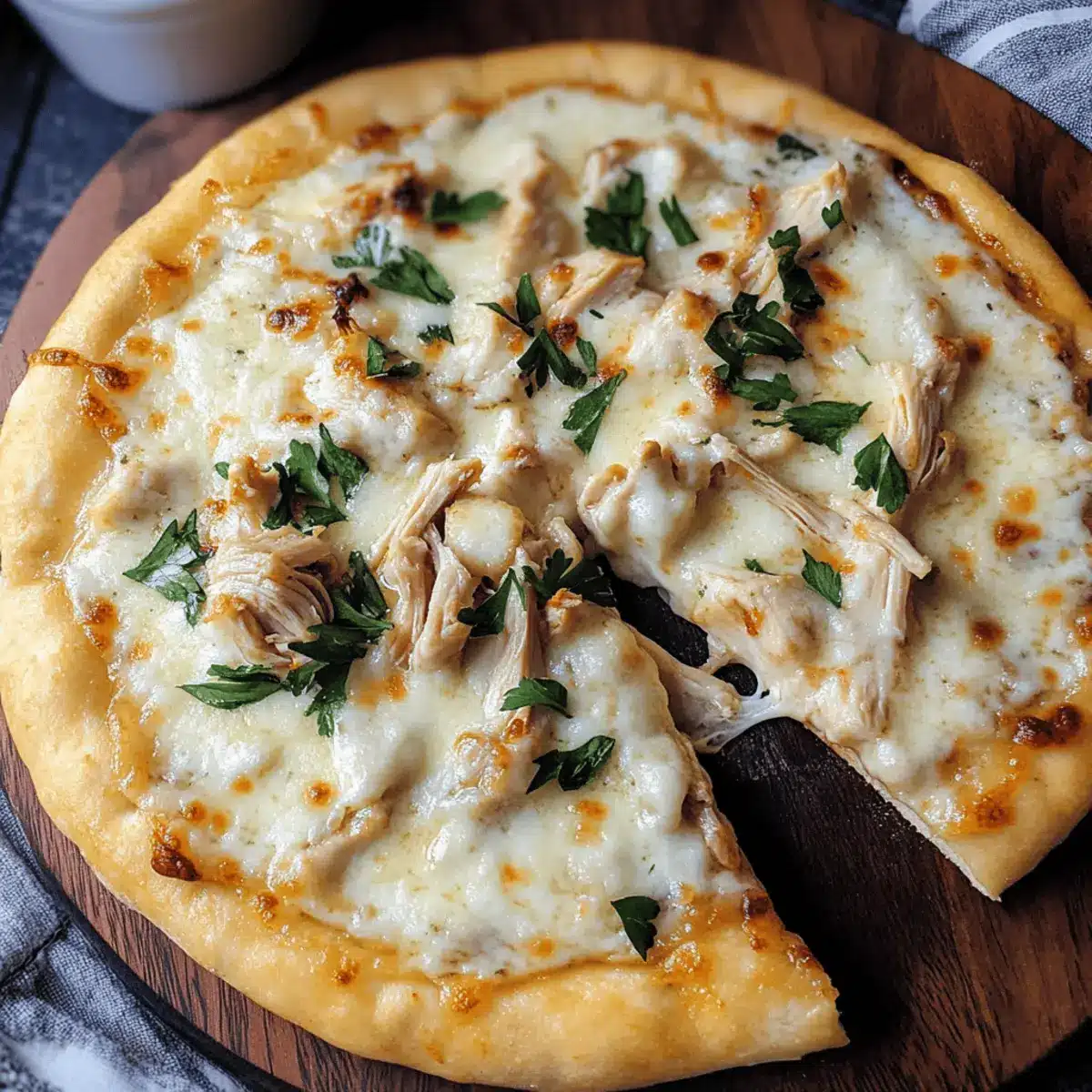 Roasted Garlic White Chicken Pizza