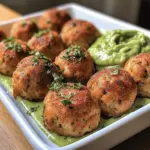 Salmon Balls with Creamy Avocado Sauce