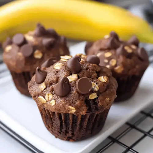Chocolate Banana Oatmeal Muffins