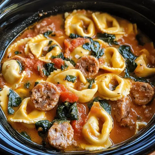 Crockpot Cheese Tortellini and Sausage
