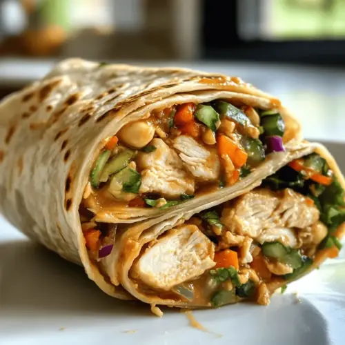 Thai Peanut Chicken Wraps