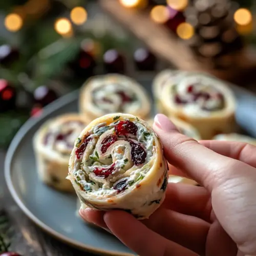 Savory Christmas Cranberry Roll Ups