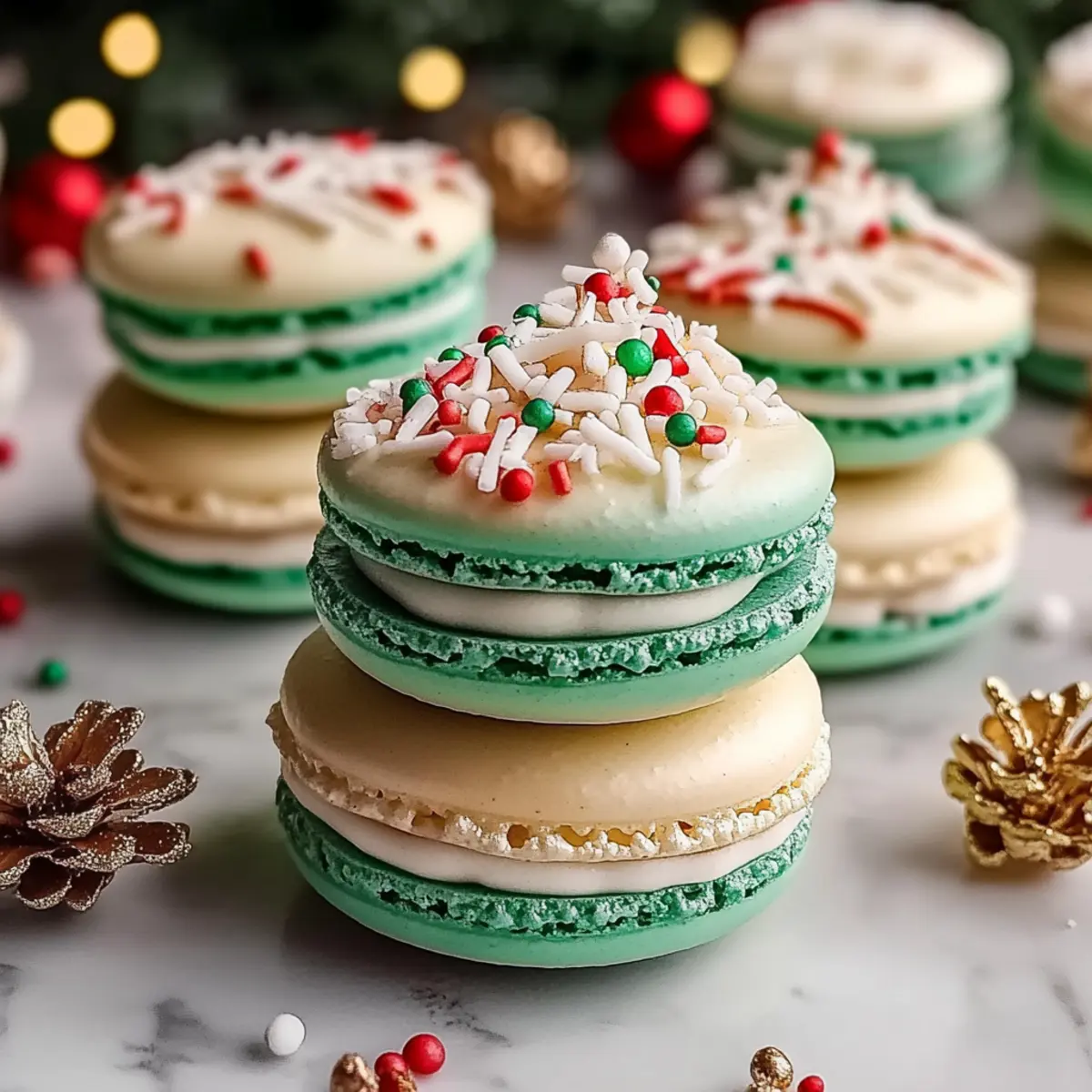 Christmas Tree Cake Macarons