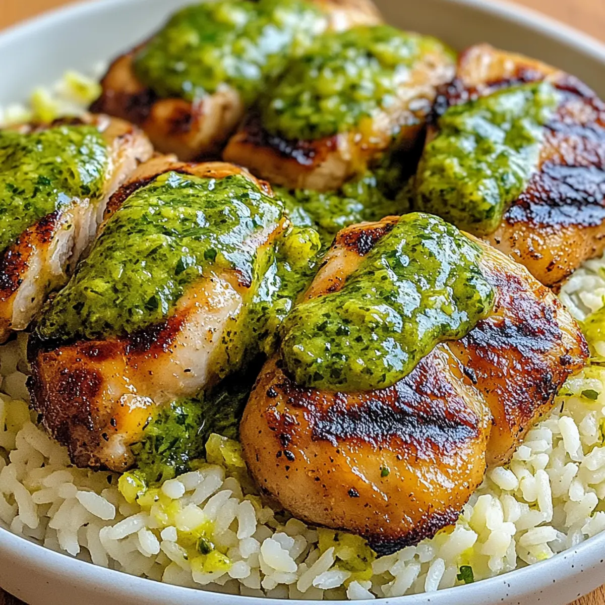 Peruvian Chicken and Rice with Green Sauce Rocks