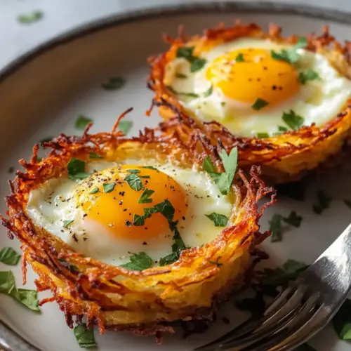 Eggs in Crispy Hash Brown Baskets