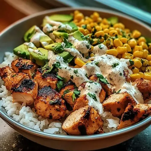 Street Corn Chicken Rice Bowl