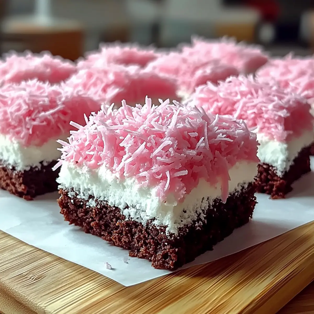 Pink Coconut Snowball Cake Bars