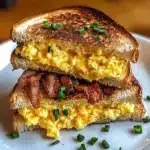 Grilled Cheese with Scrambled Eggs and Bacon