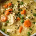High Protein Chicken Pot Pie Soup
