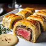 Mini Beef Wellington with Creamy Horseradish Sauce