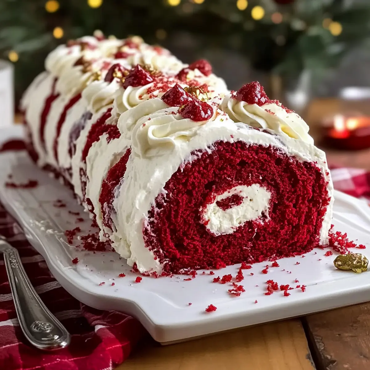 Red Velvet Yule Log