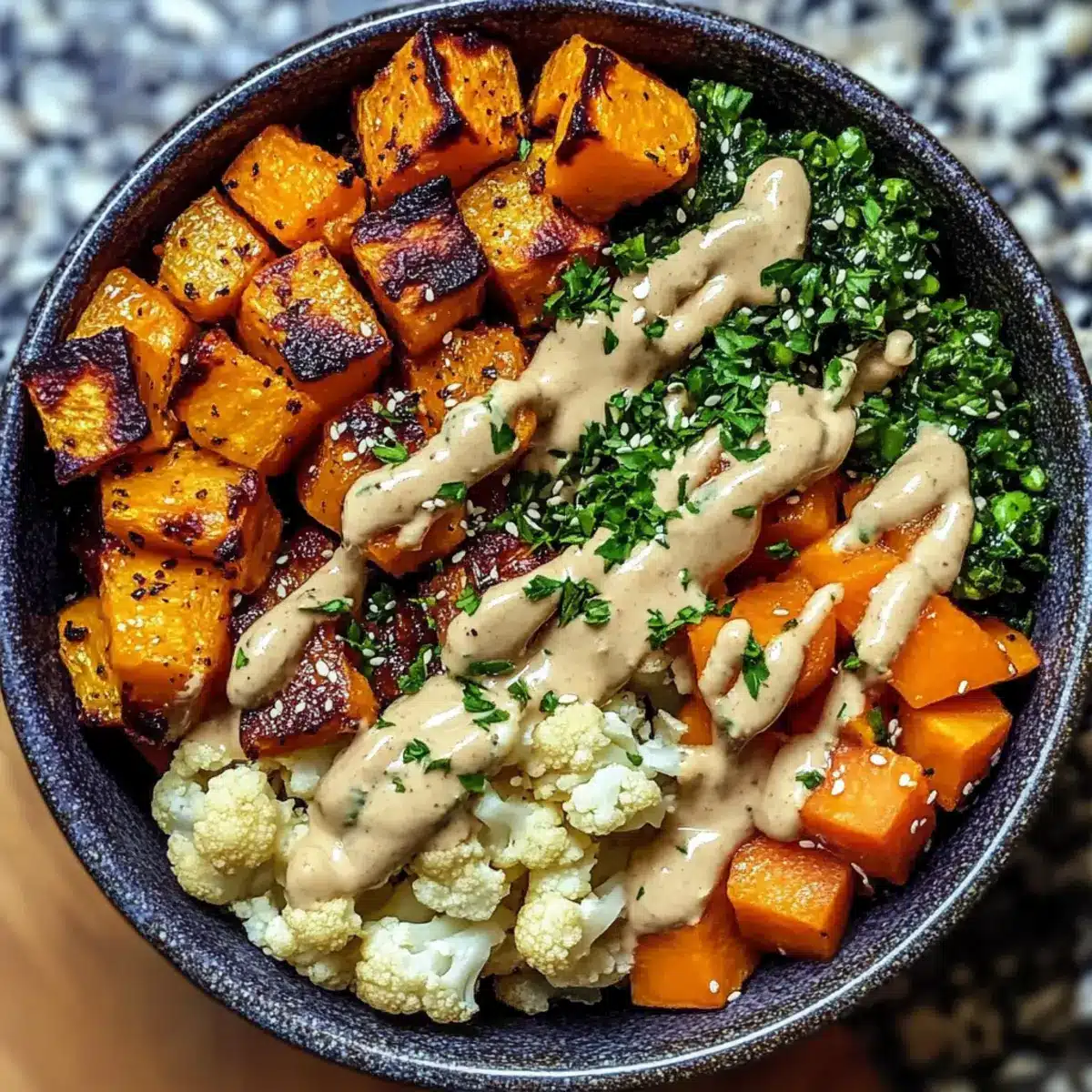 Roasted Vegetable Tahini Bowl