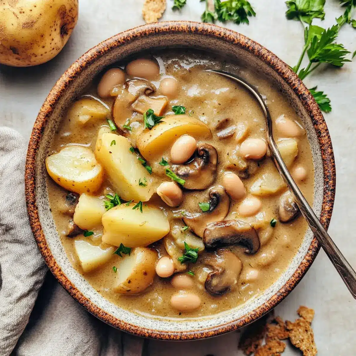Cozy White Bean Mushroom Stew