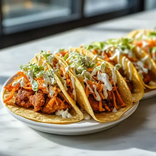 Buffalo Chicken Smash Burger Tacos