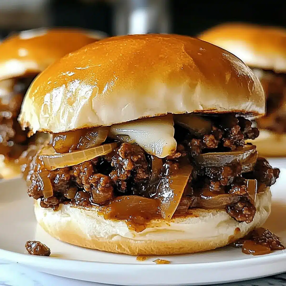 French Onion Beef Sloppy Joes