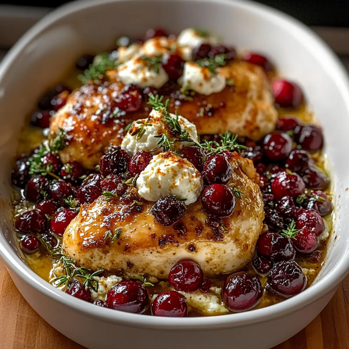 Honey Cranberry Chicken Bake with Ricotta Cheese