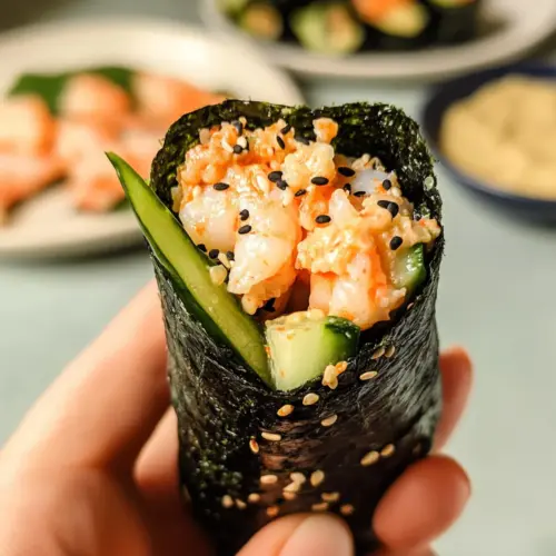 Spicy Shrimp Sushi Hand Roll