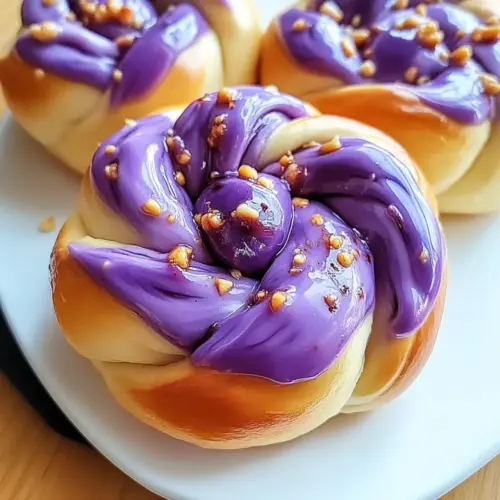 Ube Cheese Braided Buns