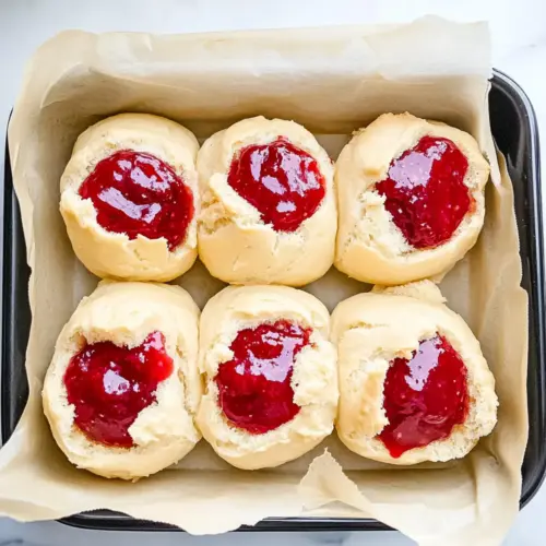 Vanilla Cream & Strawberry Jam Streusel Buns