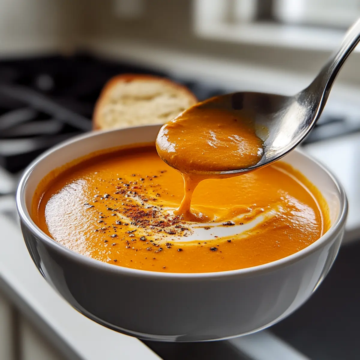 Roasted Red Pepper Gouda Soup