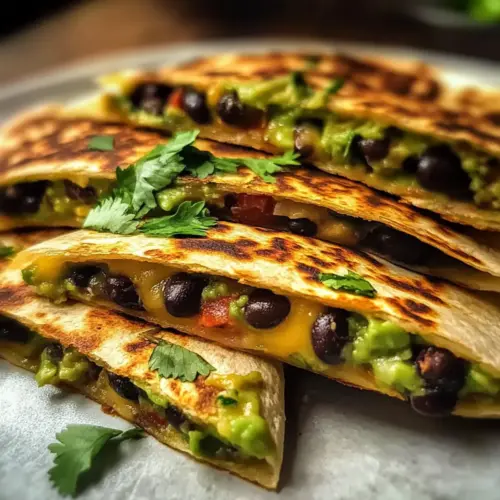 Vegetarian Avocado & Black Bean Quesadilla