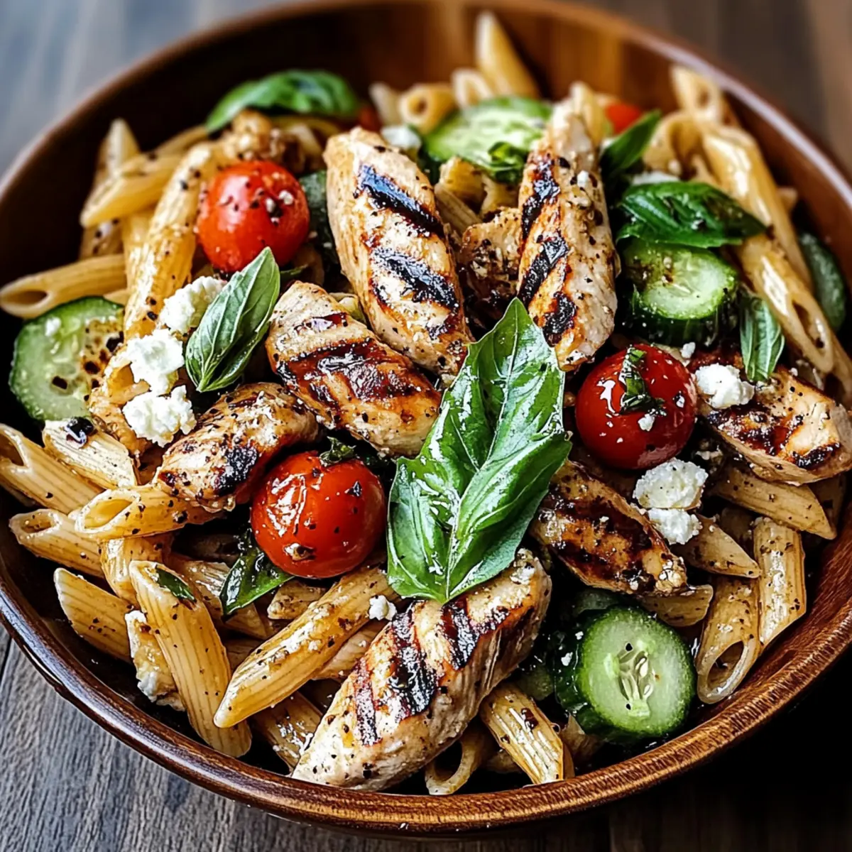 Grilled Chicken Pasta Salad with Balsamic Vinaigrette