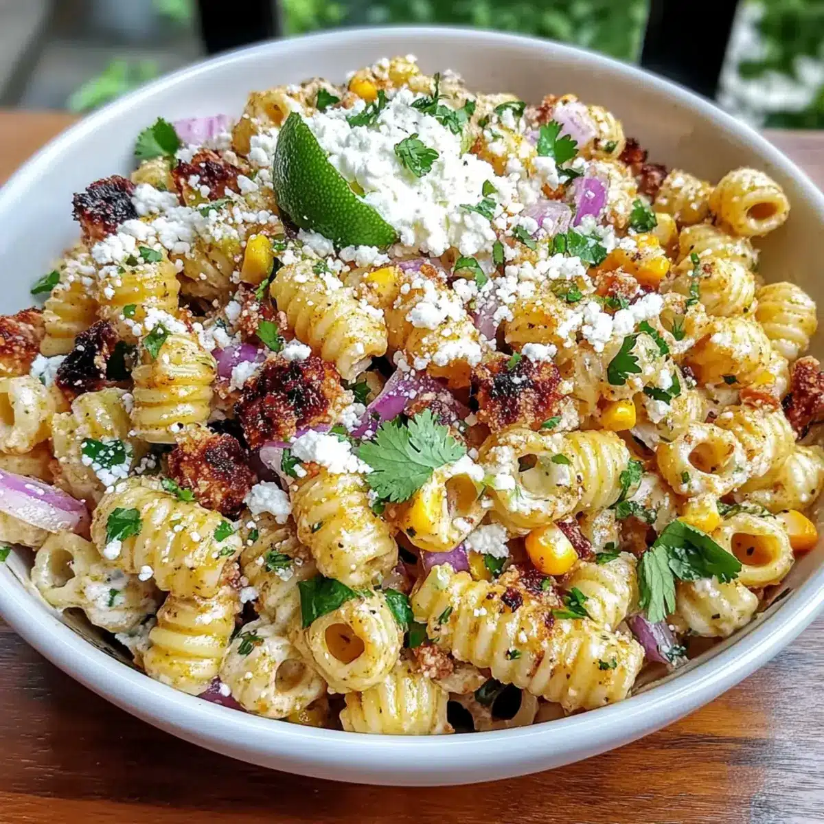 Flavorful Street Corn Pasta Salad Recipe with Cotija and Lime