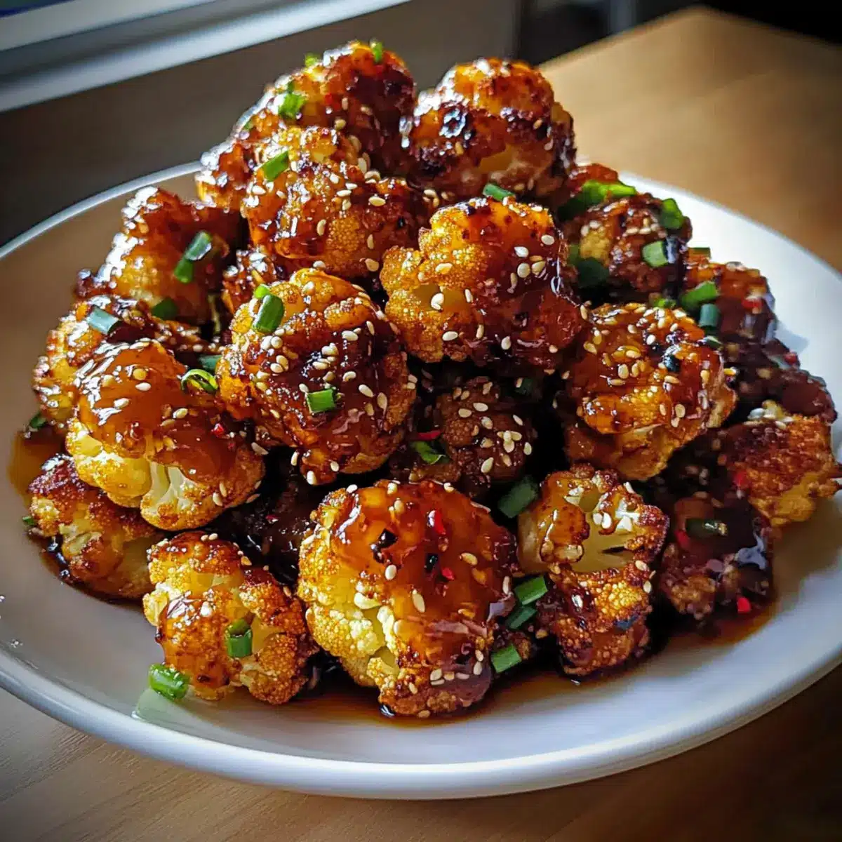 Amazing Sticky Honey Garlic Cauliflower