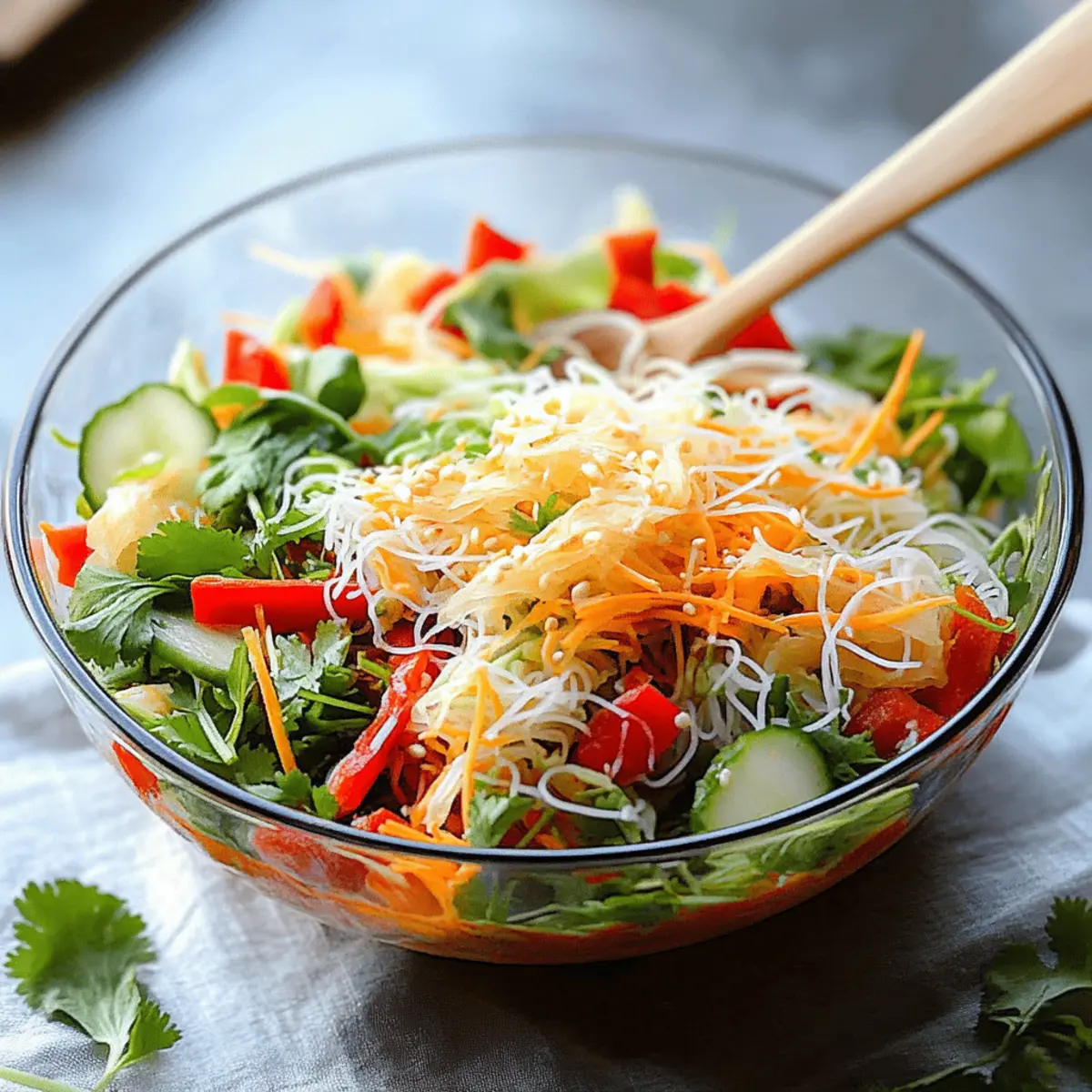 Spring Roll Salad with Spicy Ginger Dressing