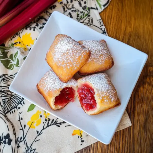 Strawberry Rhubarb Beignets