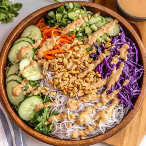Spring Roll Salad with Peanut Sauce