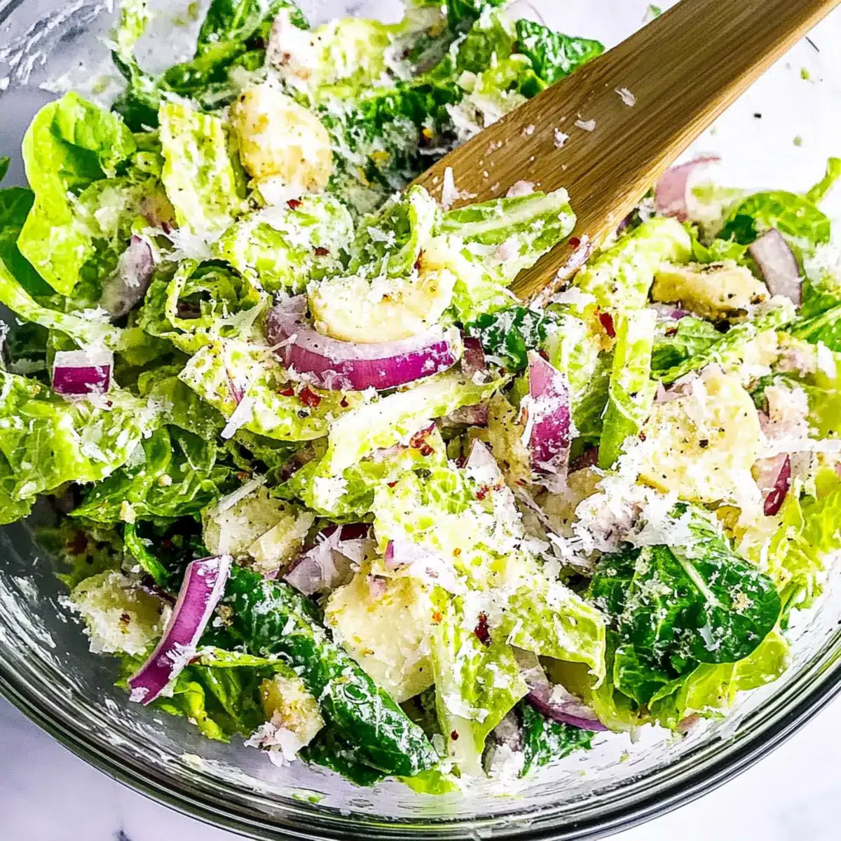 Lemon Parmesan Lettuce Salad