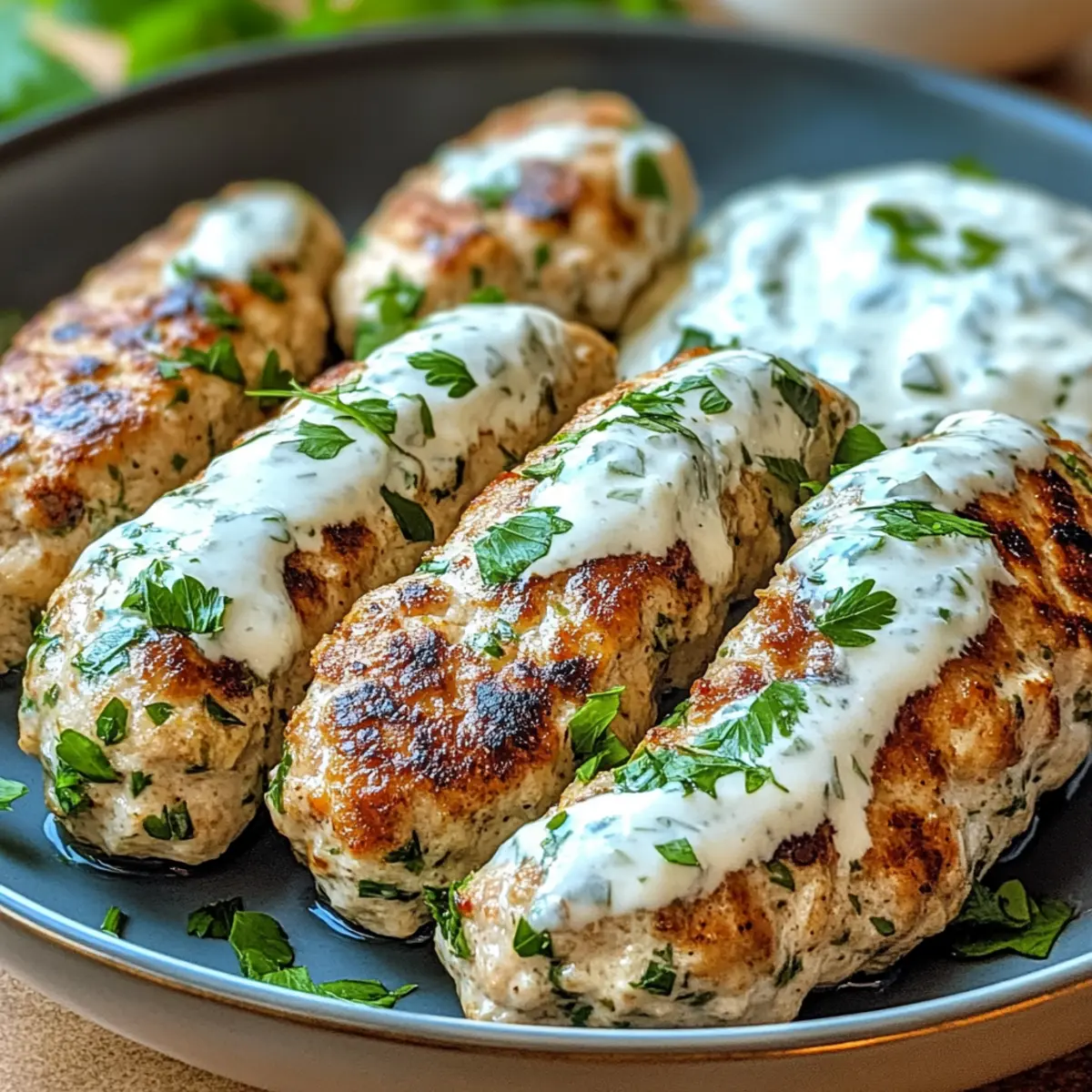 Chicken Kofta with Garlic Yogurt Sauce