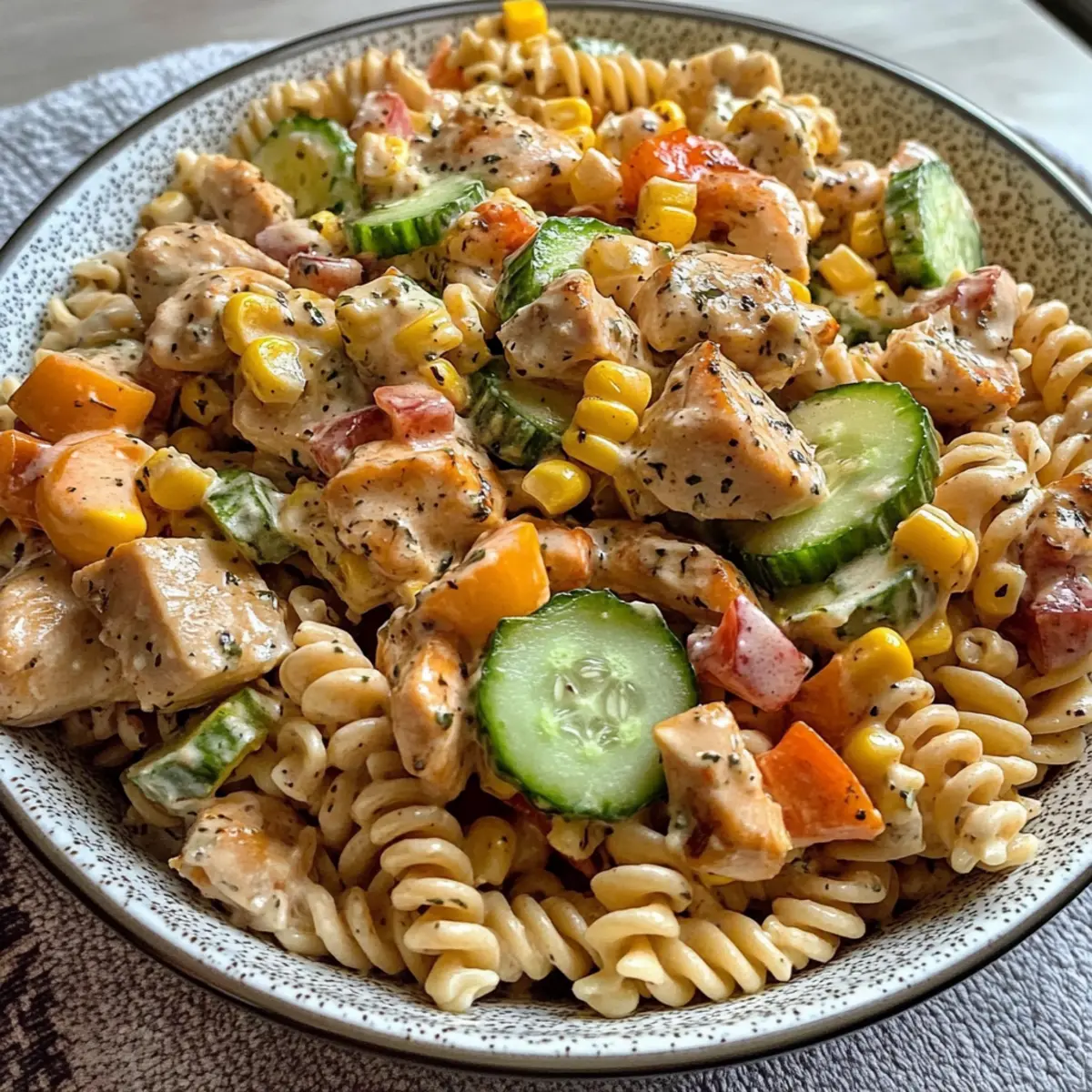 Barbecue Chicken Pasta Salad