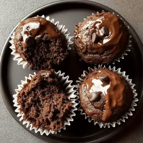 Chocolate Banana Muffins with Greek Yogurt