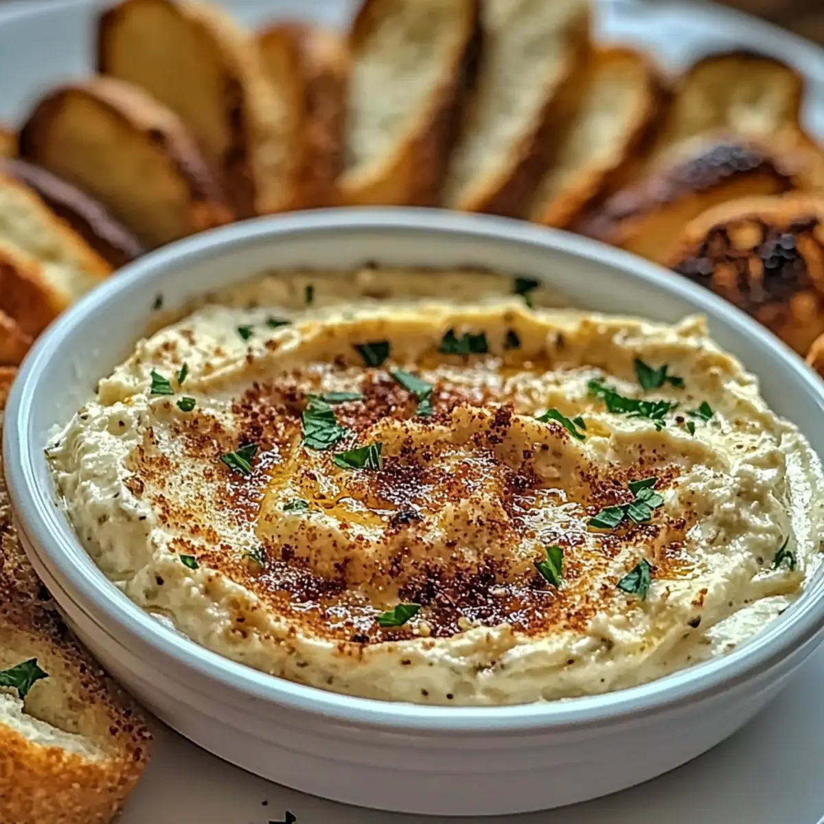Warm Boursin Dip with Crostini