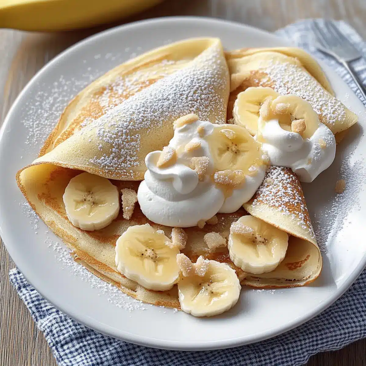 Creamy Banana Crepes