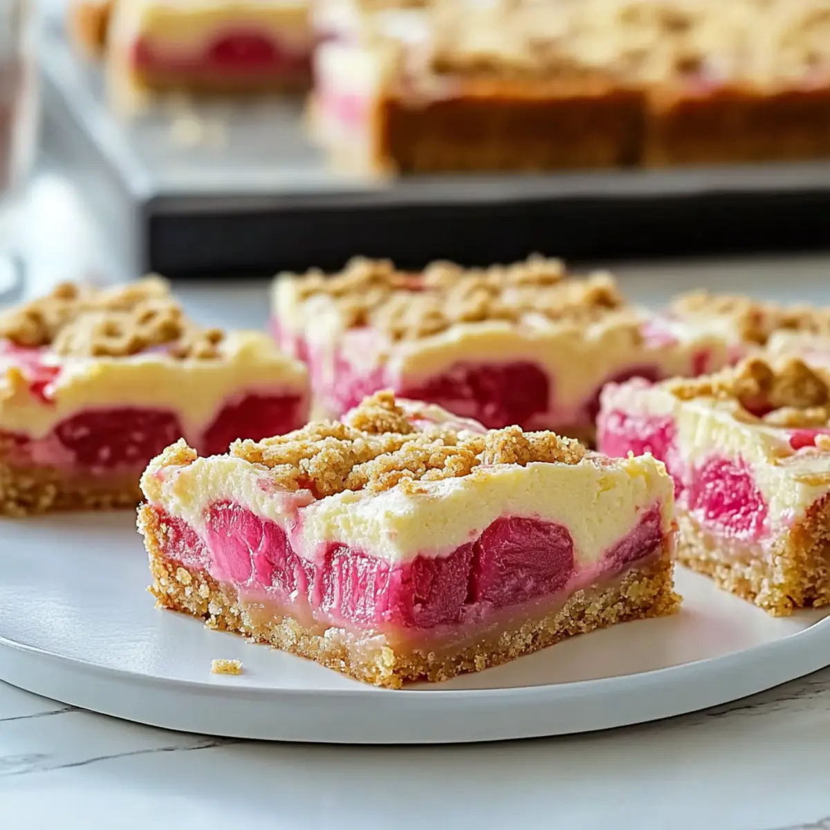 Creamy Rhubarb Cheesecake Bars