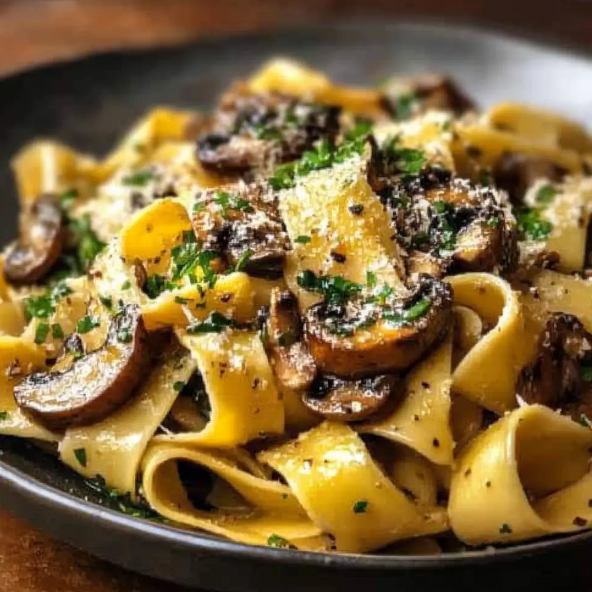 Garlic Butter Mushroom Pappardelle