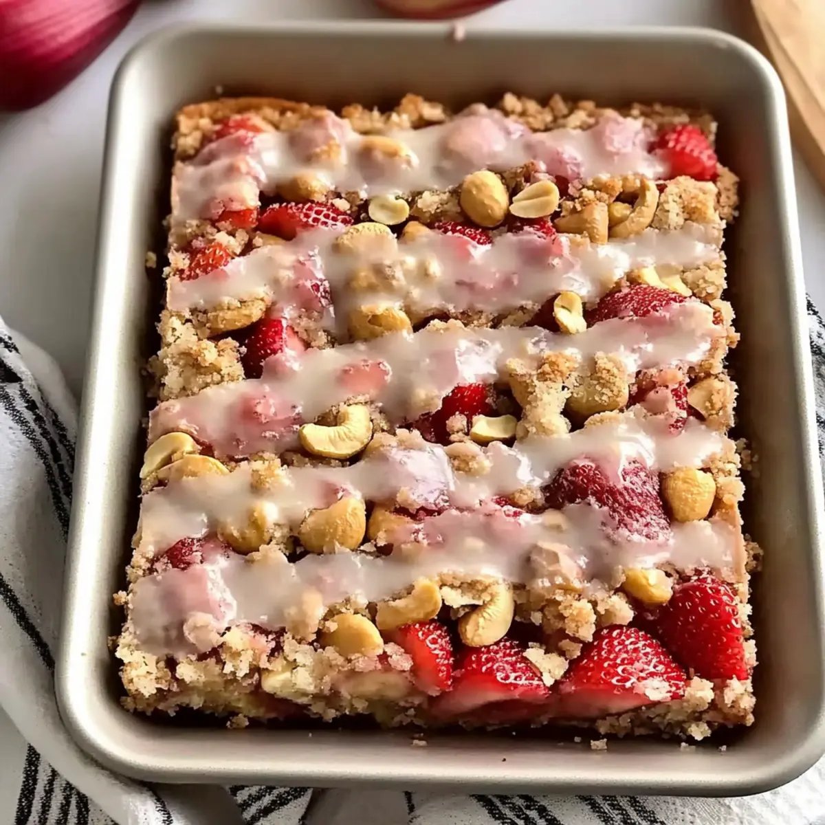 Strawberry Paleo Rhubarb Bars
