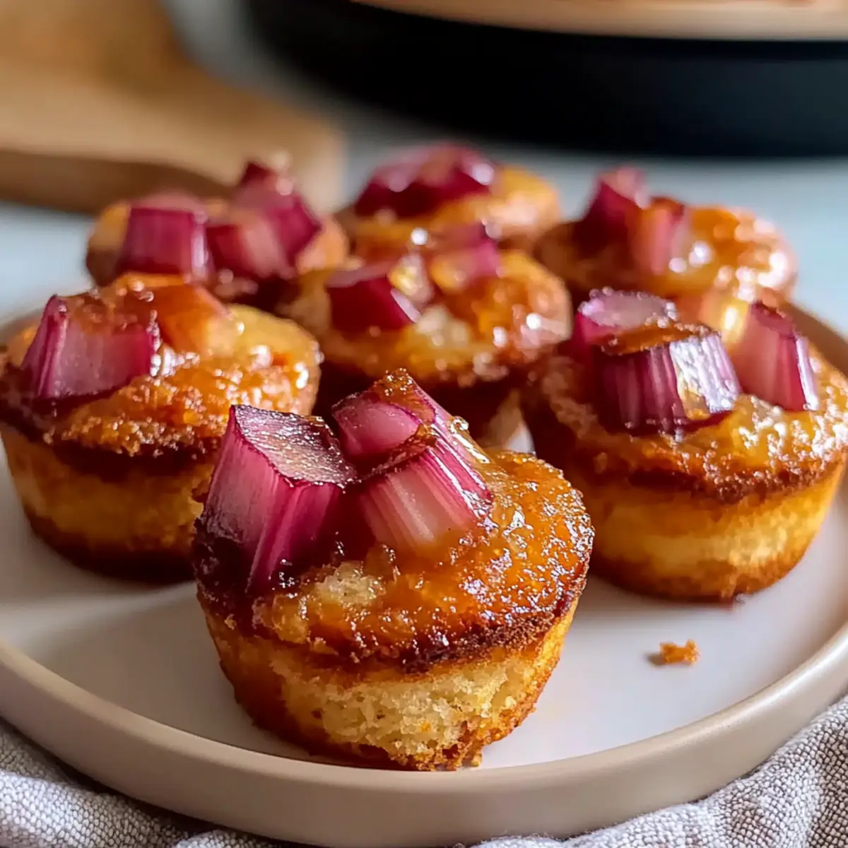 Upside Down Rhubarb Muffins