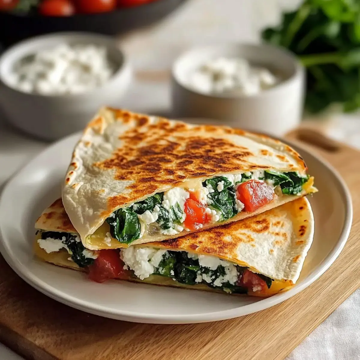 Cheesy Mediterranean Quesadilla