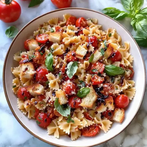 Cherry Tomato Bruschetta Pasta Salad