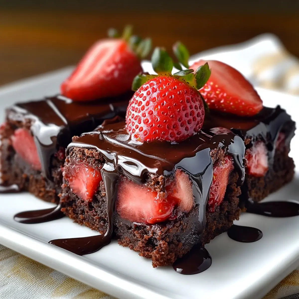 Chocolate Covered Strawberry Brownies