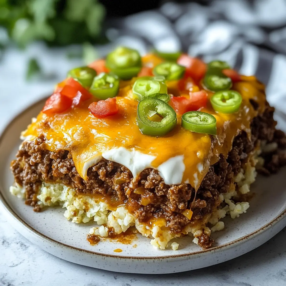 Cheesy Low Carb Taco Casserole