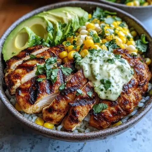 Grilled Chicken Bowls with Avocado and Corn