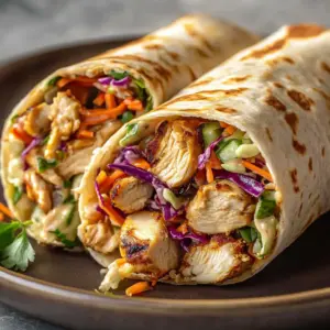 Thai Chicken Wrap with Crunchy Asian Slaw